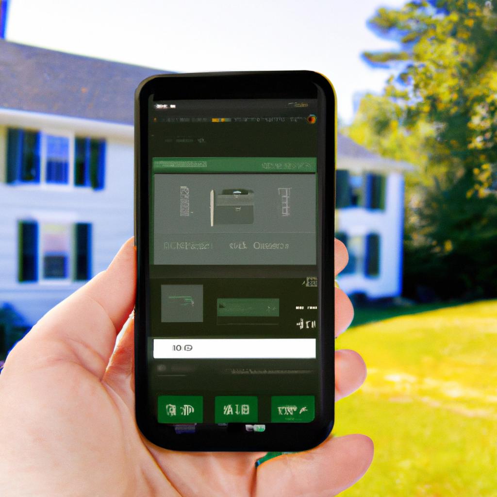 A homeowner managing their home security system with a user-friendly smartphone app.