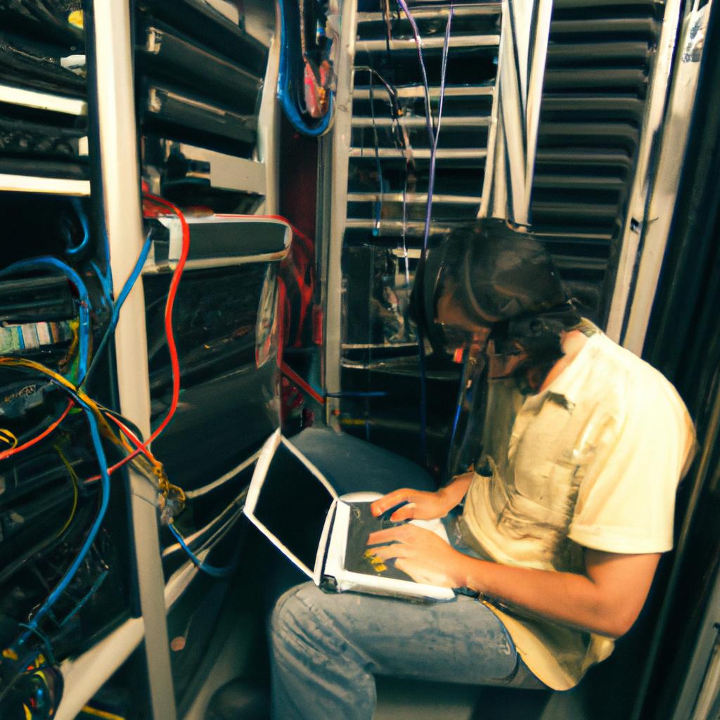 A vigilant network administrator ensuring the safety of data through security as a service.
